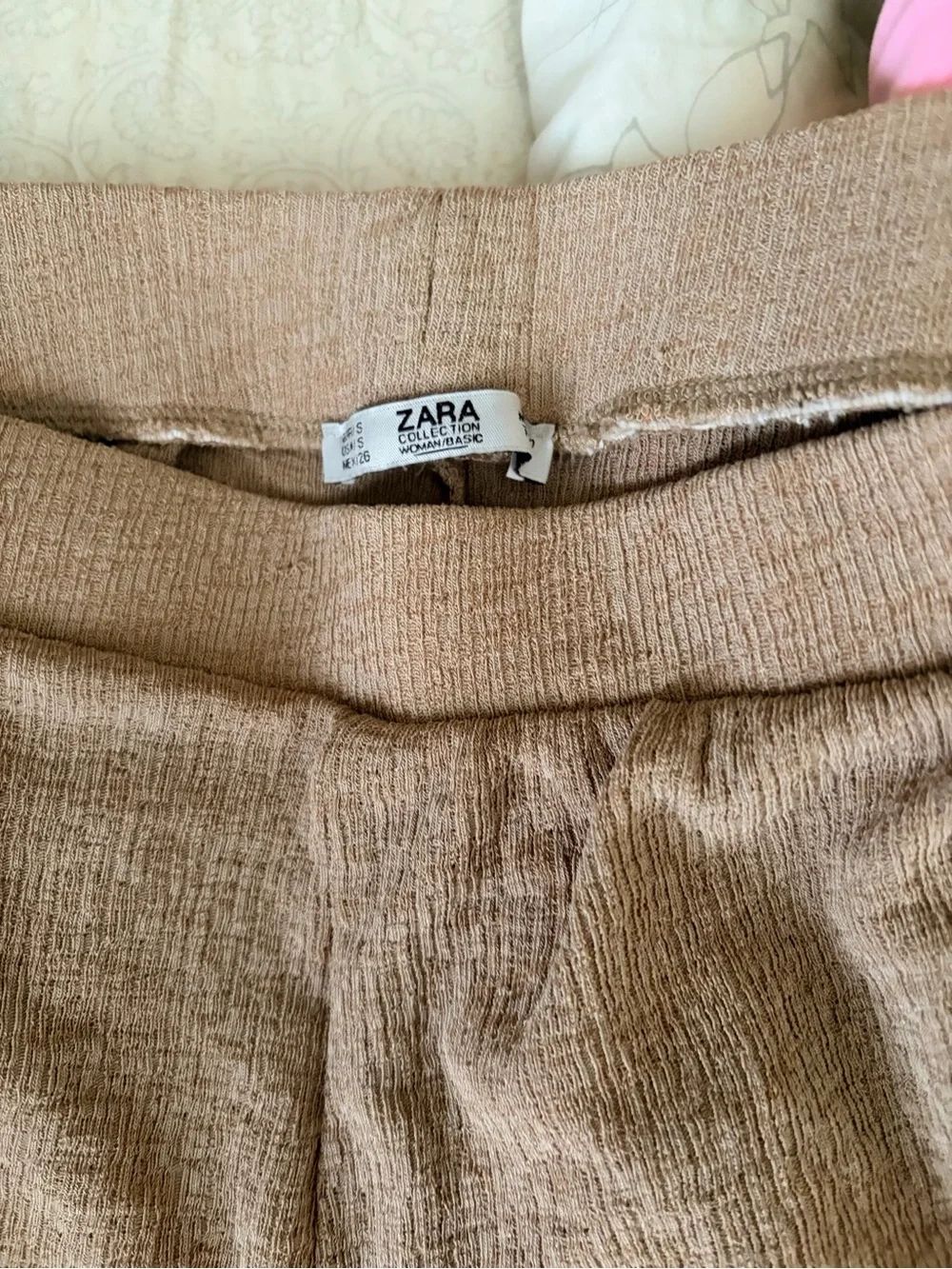 Zara Taupe Wide-Leg Knit Pants - Picture 4 of 4